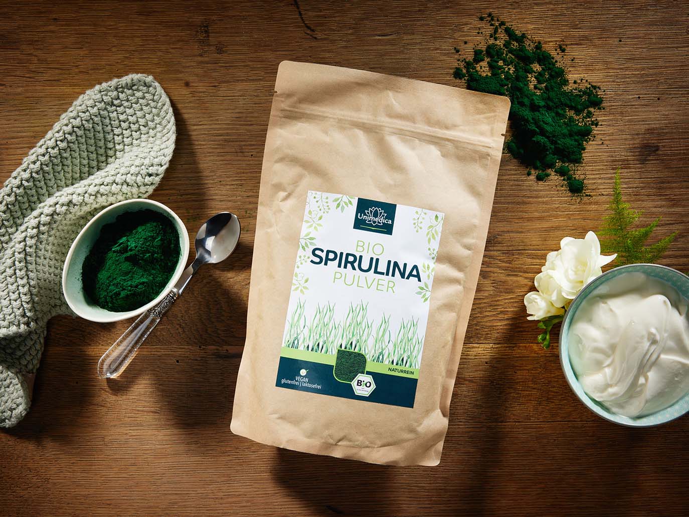 Poudre de spiruline BIO - 500 g - par Unimedica